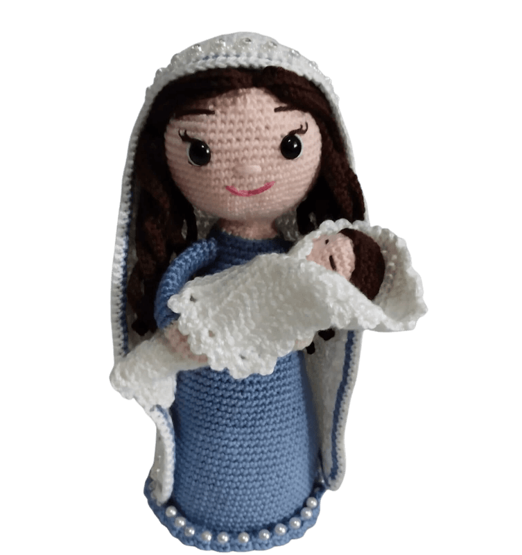 Virgen con bebe Amigurumi