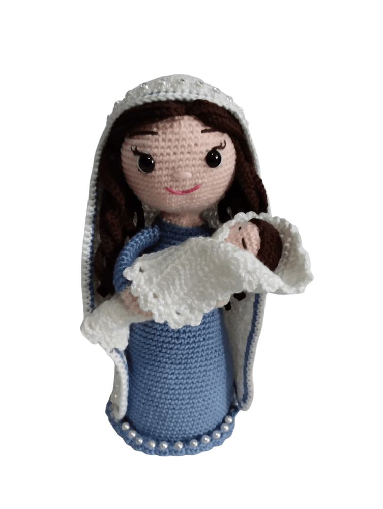 Virgen con bebe Amigurumi
