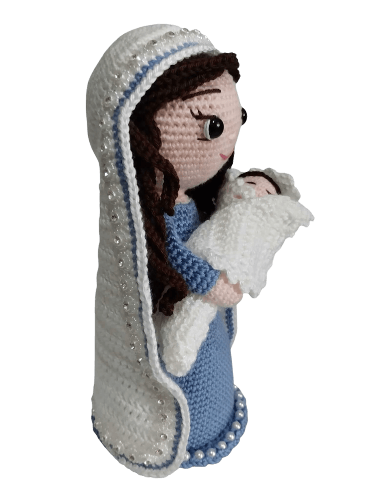 Virgen con bebe Amigurumi - Imagen 4