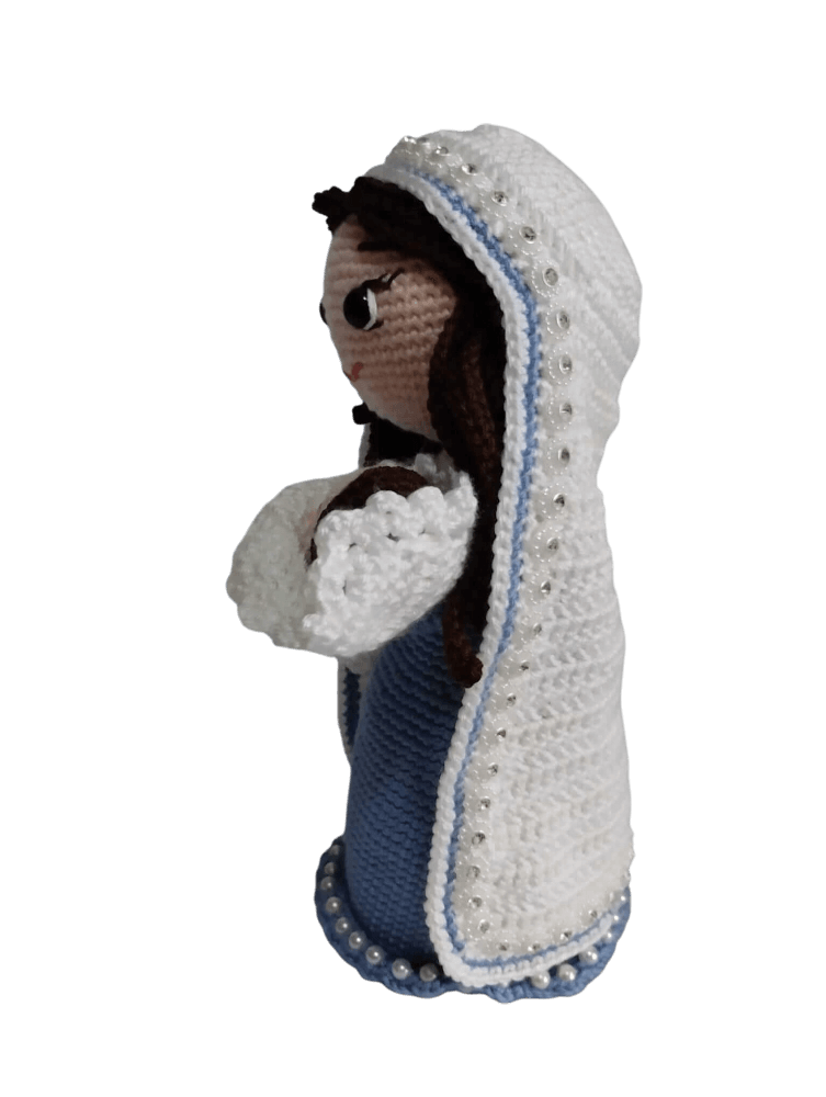 Virgen con bebe Amigurumi - Imagen 2